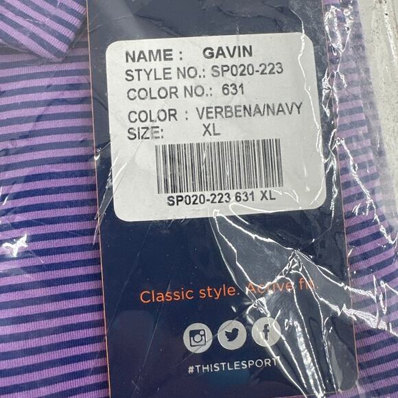 Donald Ross Men's Verbena/Navy Sport Fit Gavin Polo Shirt Size XL - Picture 3 of 6